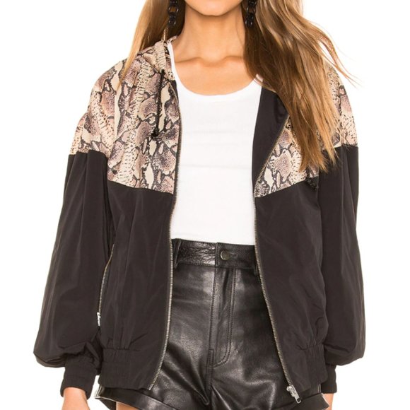 LPA Black Snakeskin Zip Windbreaker Jacket - XS - Picture 1 of 5